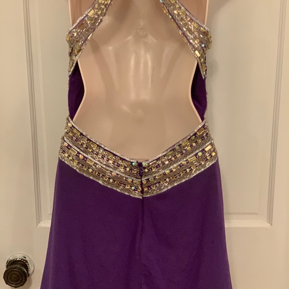 Terani Couture short bead keyhole purple dress - Picture 6 of 10